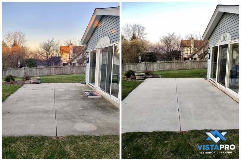 Port Washington patio that was pressure washed.