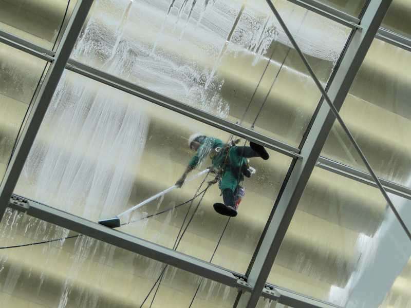 Picture of company cleaning commercial property.