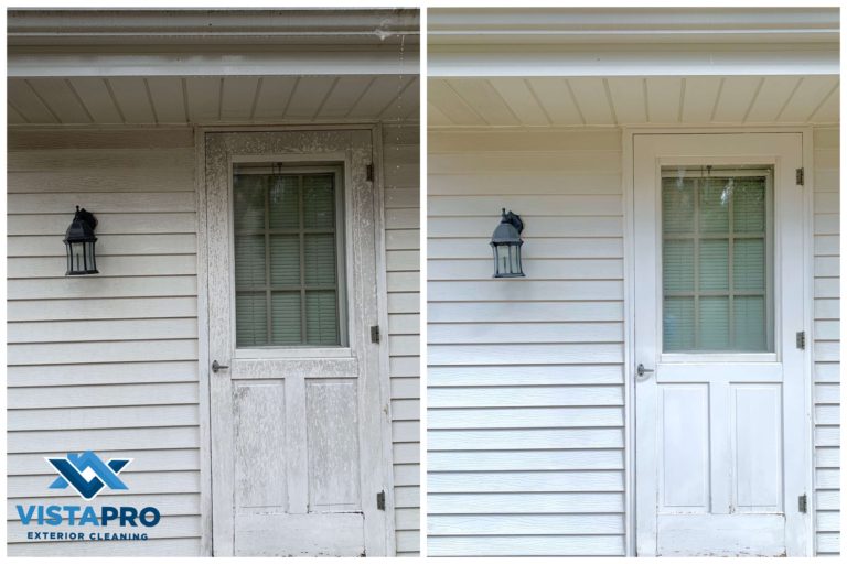 Back door before being power washed.