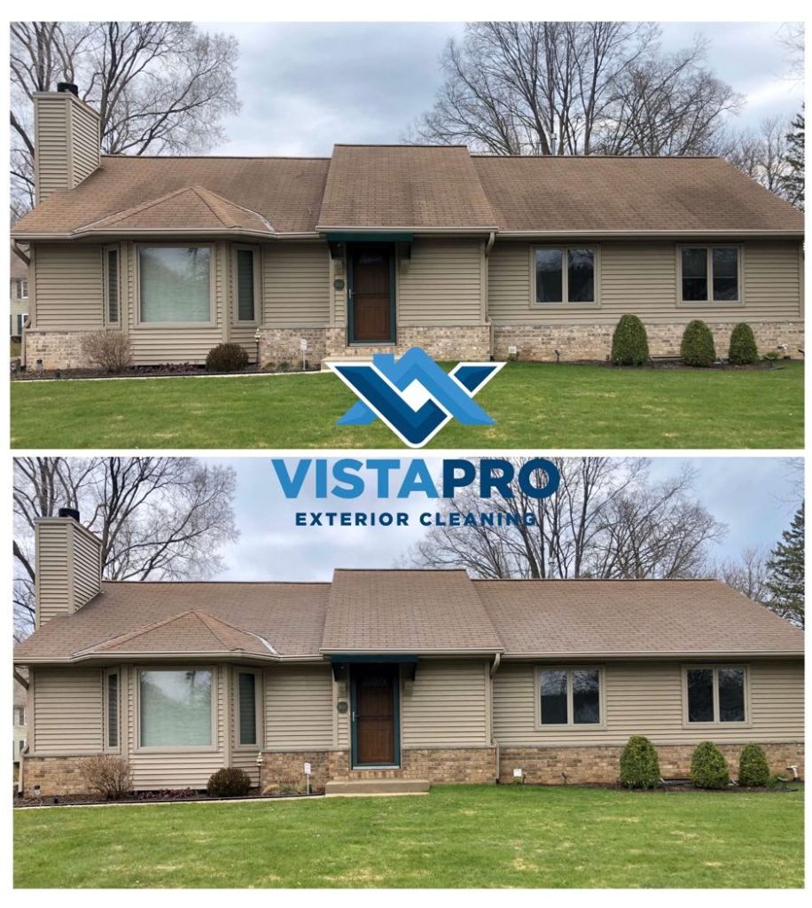 Milwaukee roof that shows black streaks up and down the shingles.