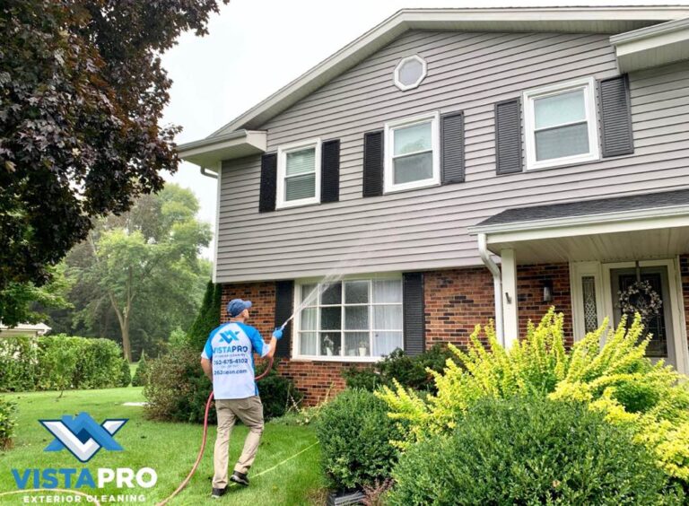 Vista Pro Exterior Cleaning washing a house.