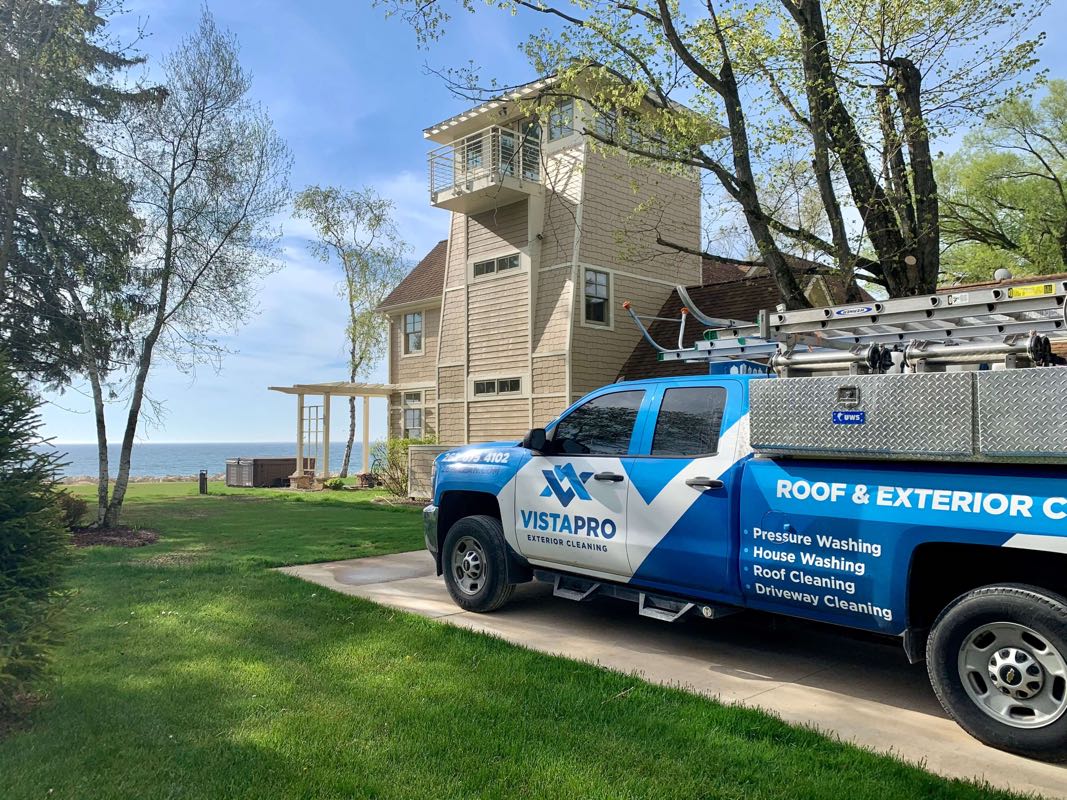 Vista Pro truck in front of a house in Belgium, WI.