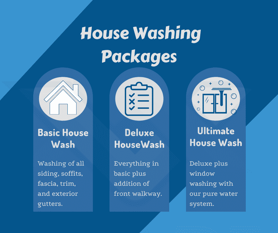 Graphic displaying house wash options.