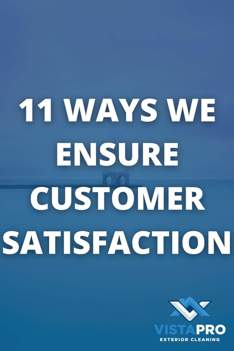 Lake Michigan waters with text that says 11 Ways We Ensure Customer Satisfaction